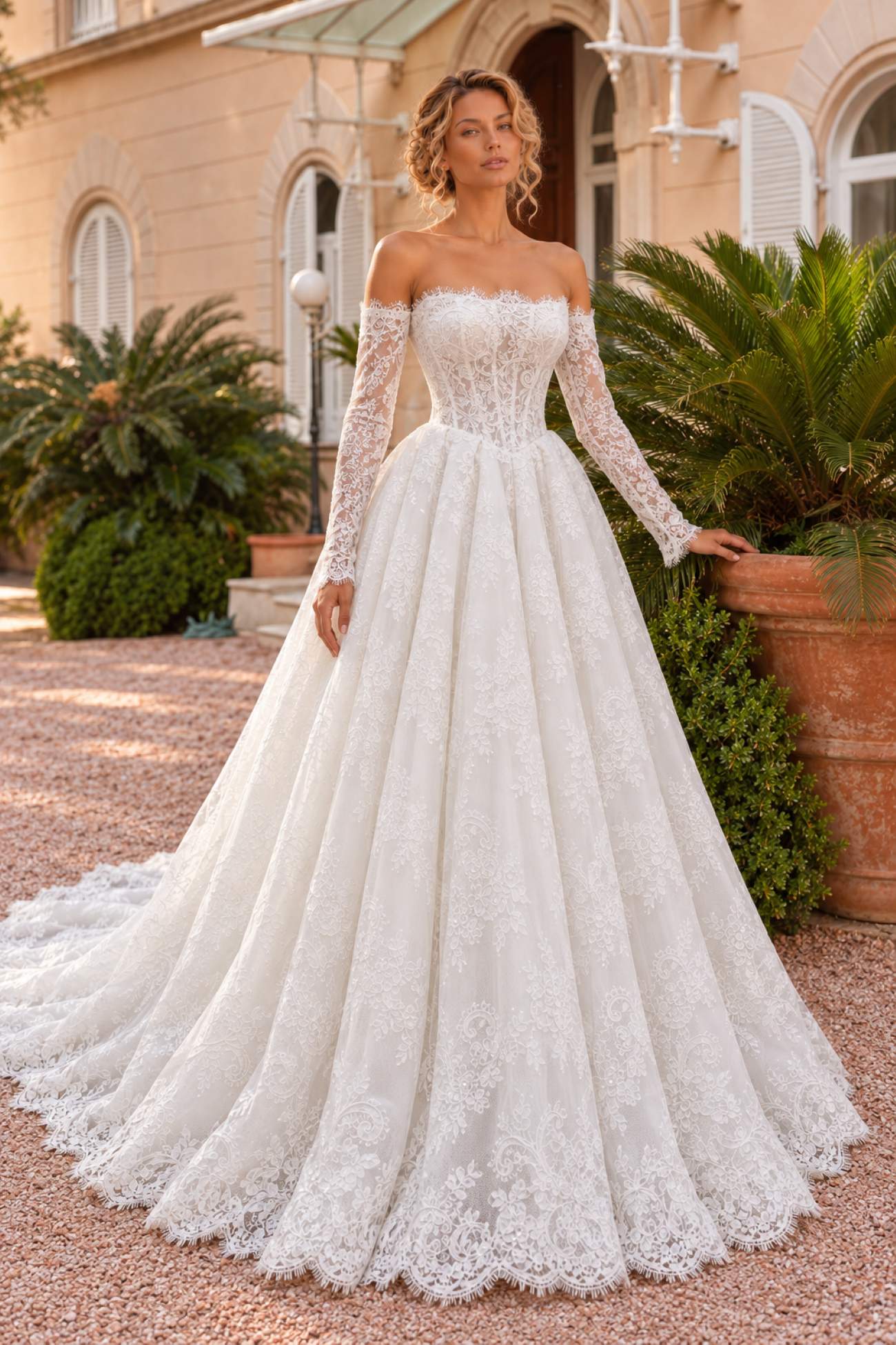 rochie de mireasa printesa cu decolteu drept